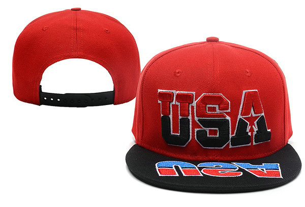 USA Red Snapback Hat XDF 0528